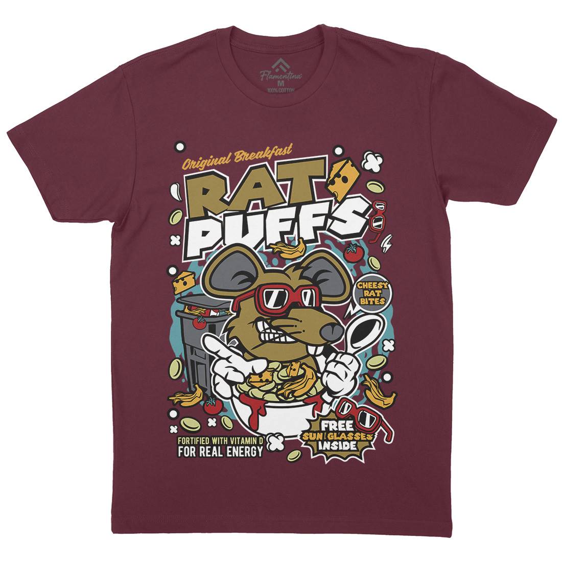 Rat Puffs Mens Crew Neck T-Shirt Food C626