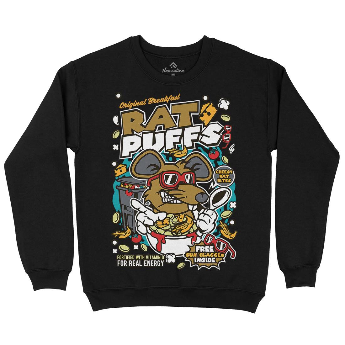 Rat Puffs Kids Crew Neck Sweatshirt Food C626