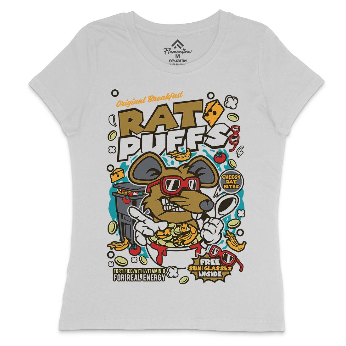 Rat Puffs Womens Crew Neck T-Shirt Food C626