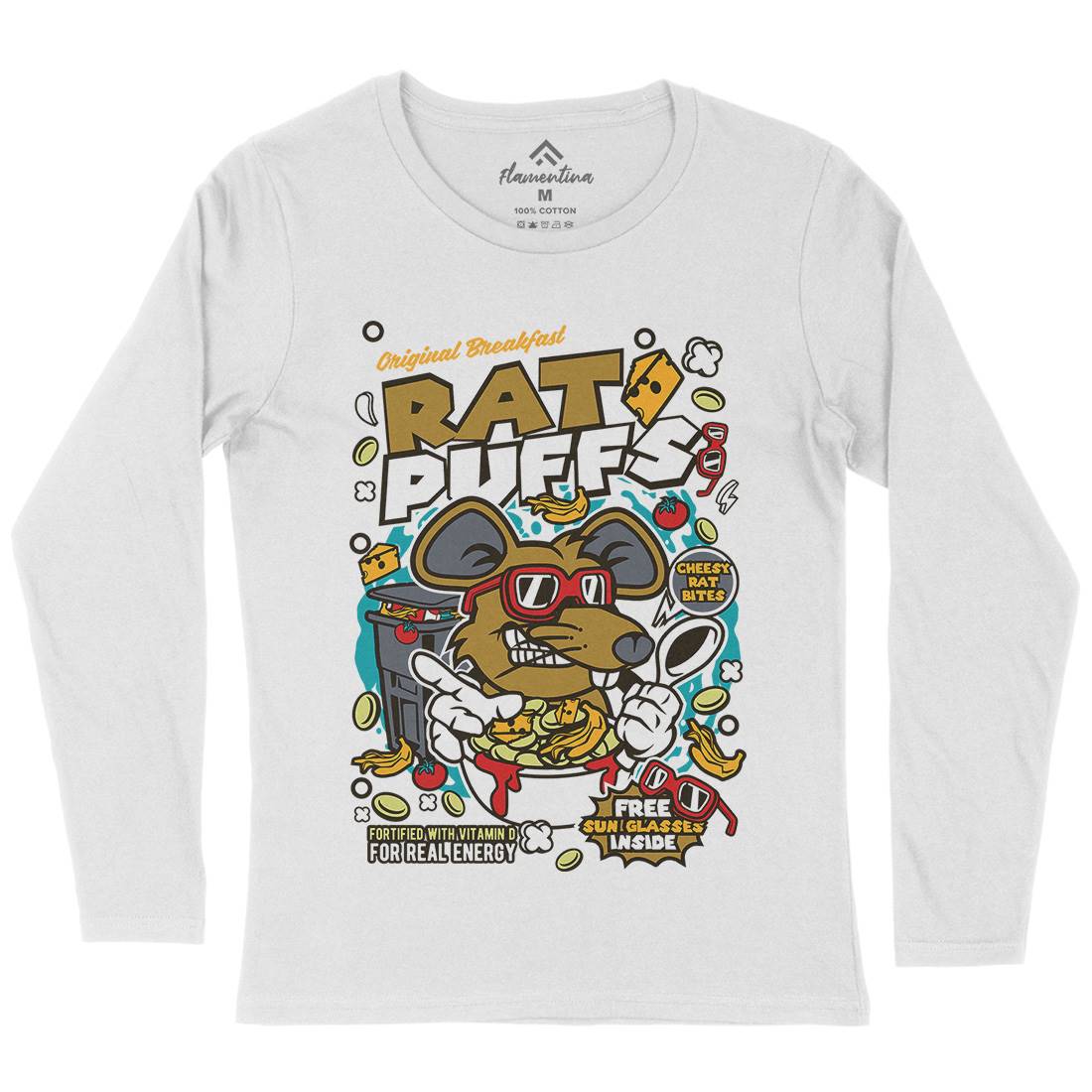 Rat Puffs Womens Long Sleeve T-Shirt Food C626