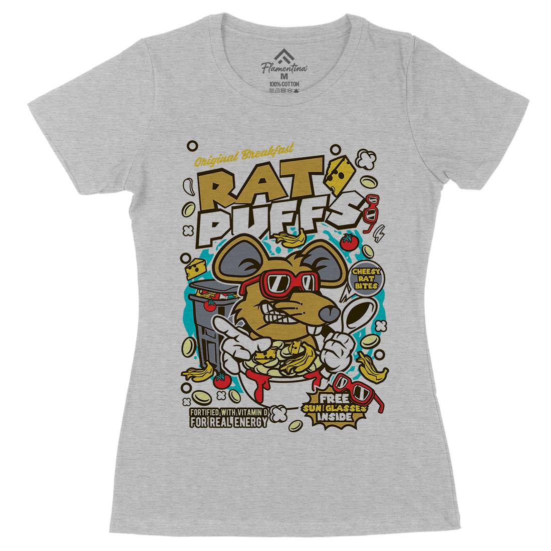 Rat Puffs Womens Organic Crew Neck T-Shirt Food C626