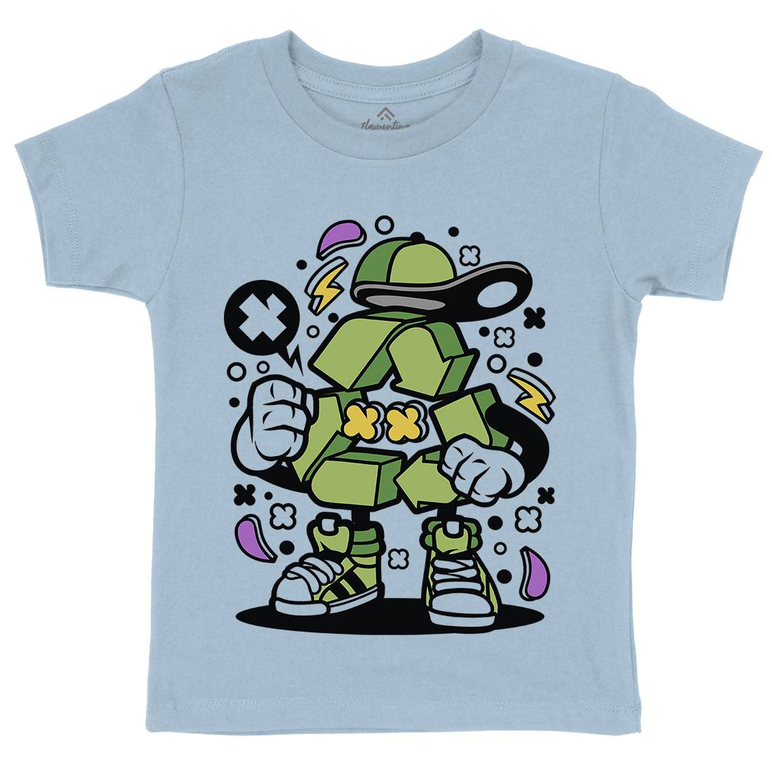Recycle Kids Crew Neck T-Shirt Retro C628