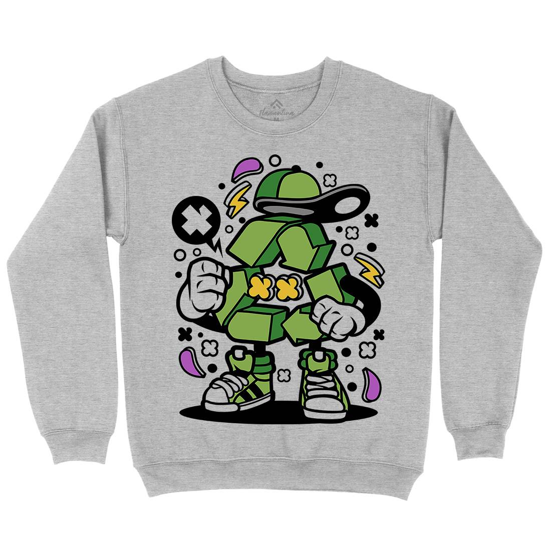 Recycle Kids Crew Neck Sweatshirt Retro C628