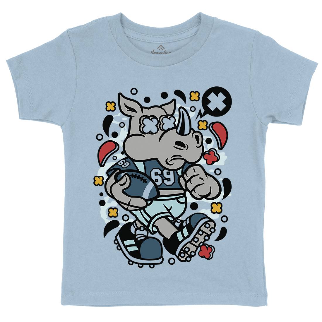 Rhino Football Kids Crew Neck T-Shirt Sport C629