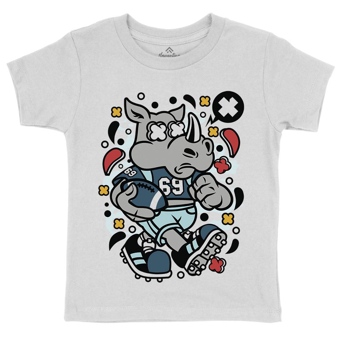 Rhino Football Kids Organic Crew Neck T-Shirt Sport C629