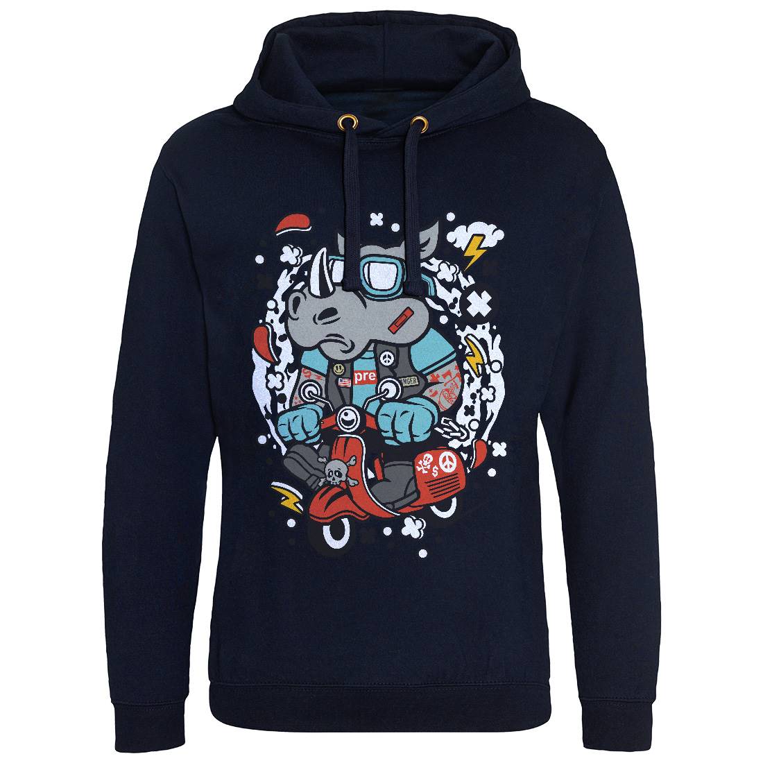 Rhino Scooter Mens Hoodie Without Pocket Motorcycles C630