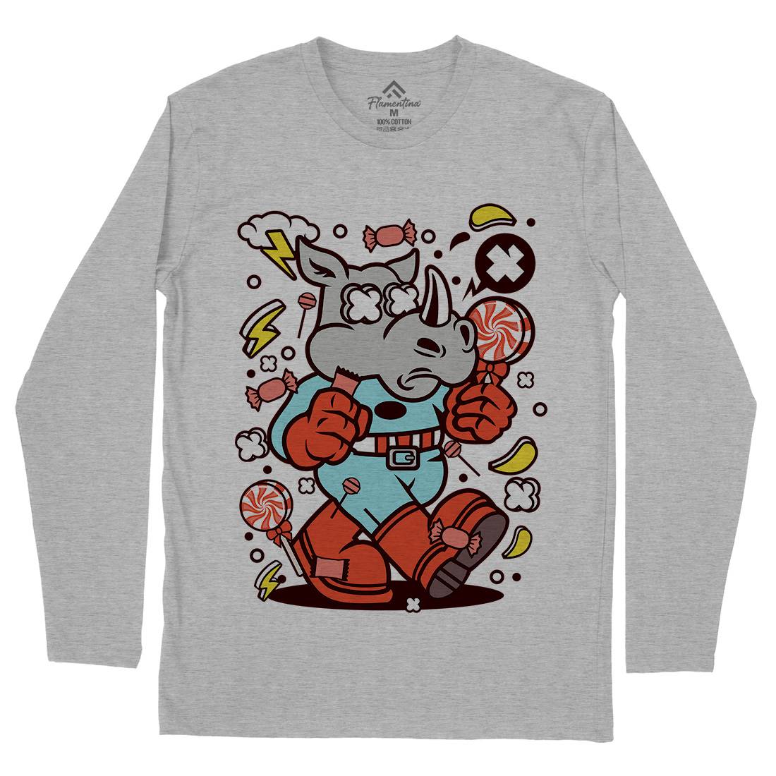 Rhino Super Candy Mens Long Sleeve T-Shirt Food C631
