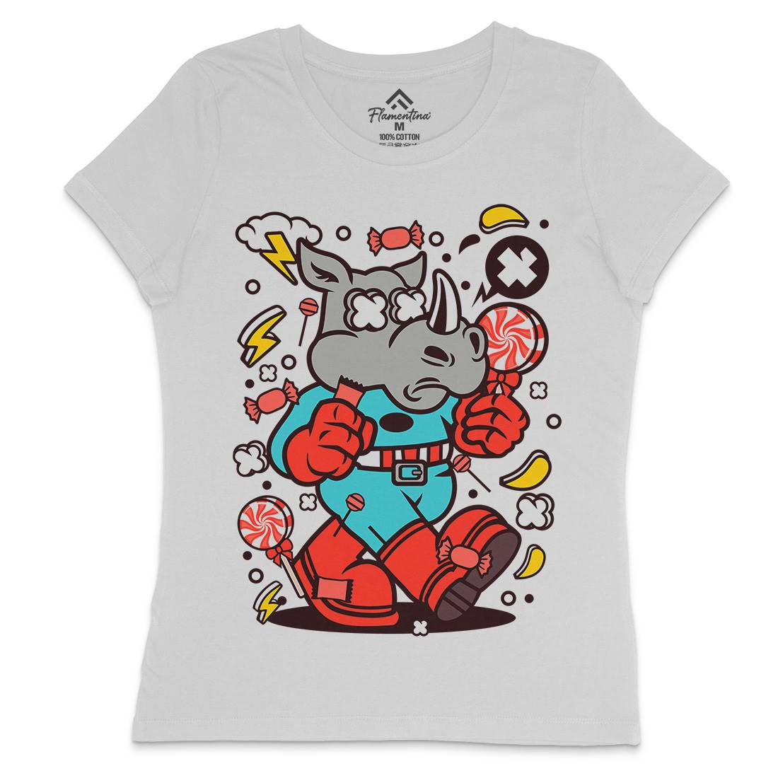 Rhino Super Candy Womens Crew Neck T-Shirt Food C631