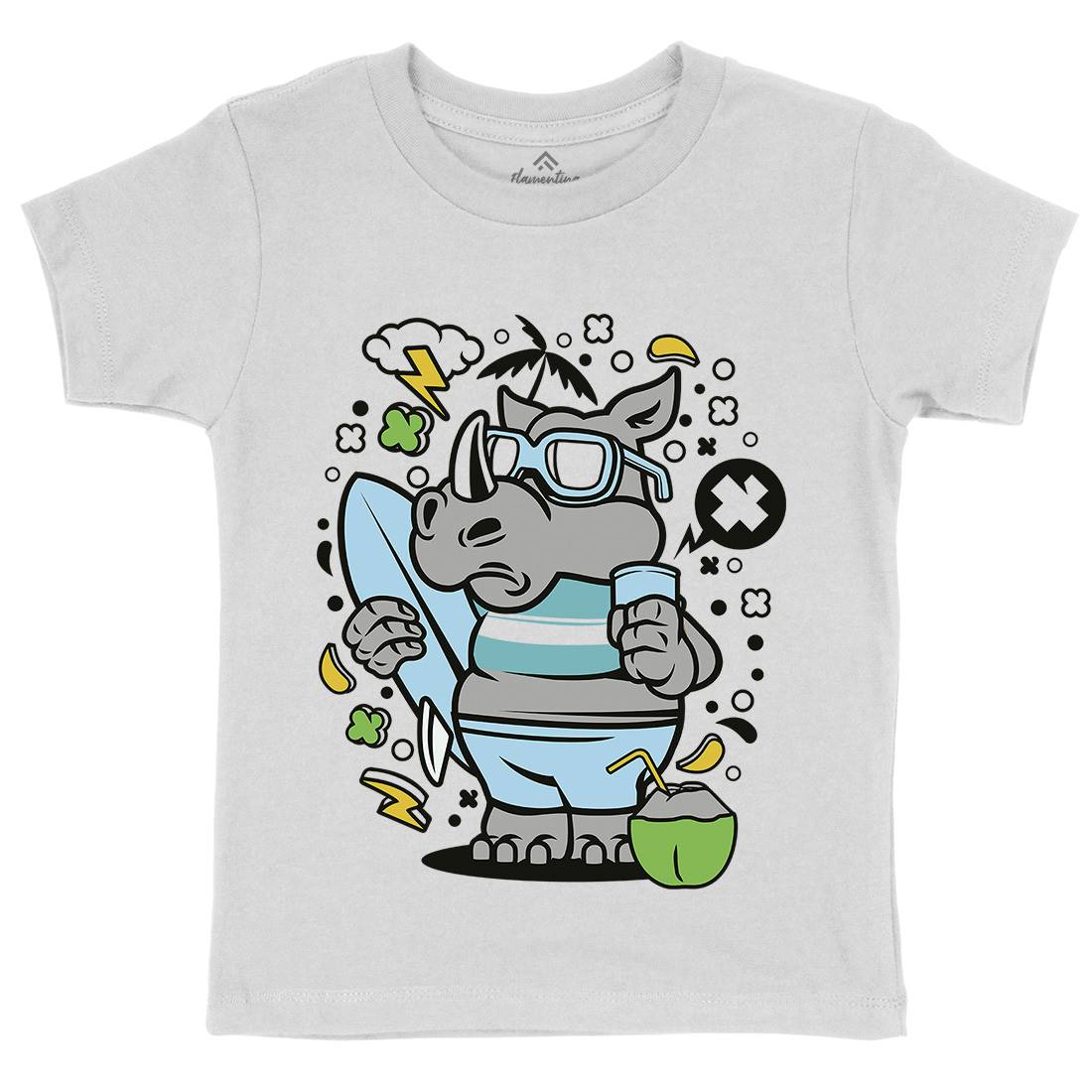 Rhino Surfing Kids Organic Crew Neck T-Shirt Surf C632