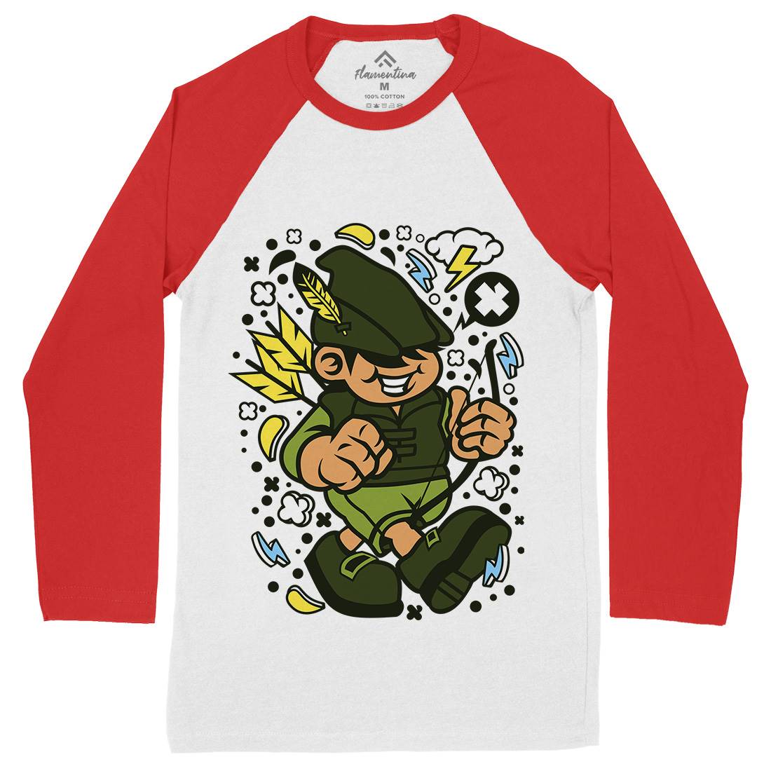 Robin Hood Kid Mens Long Sleeve Baseball T-Shirt Warriors C633