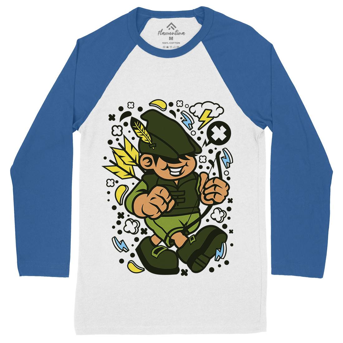 Robin Hood Kid Mens Long Sleeve Baseball T-Shirt Warriors C633