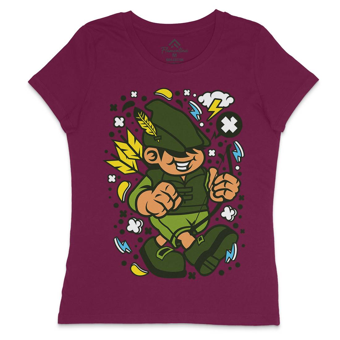 Robin Hood Kid Womens Crew Neck T-Shirt Warriors C633