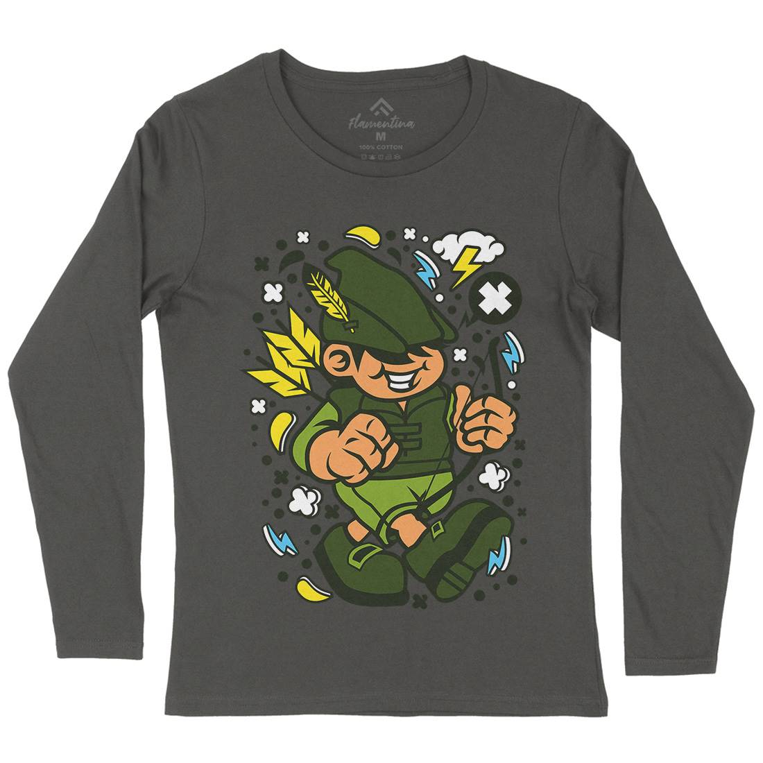 Robin Hood Kid Womens Long Sleeve T-Shirt Warriors C633