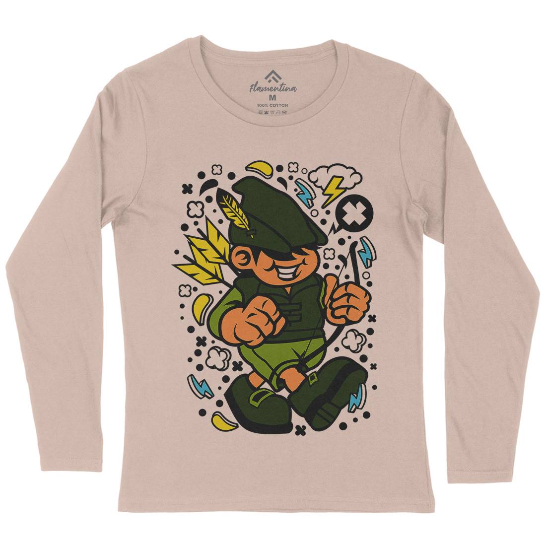 Robin Hood Kid Womens Long Sleeve T-Shirt Warriors C633