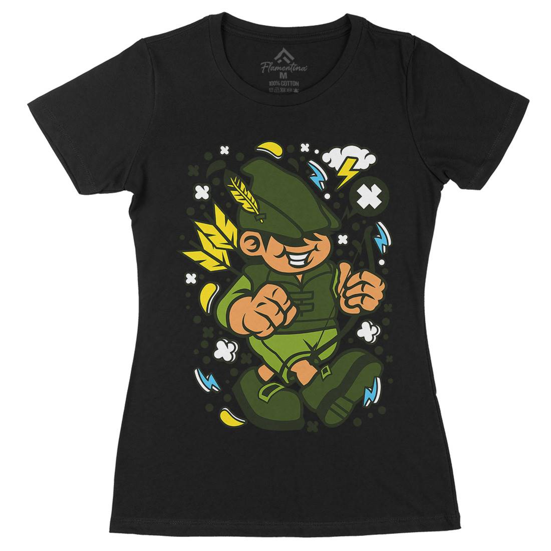 Robin Hood Kid Womens Organic Crew Neck T-Shirt Warriors C633