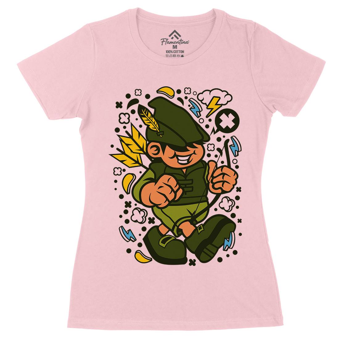 Robin Hood Kid Womens Organic Crew Neck T-Shirt Warriors C633
