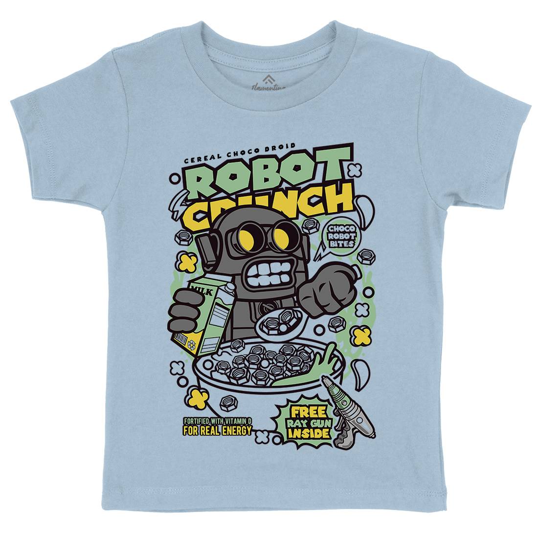 Robot Crunch Kids Crew Neck T-Shirt Food C634