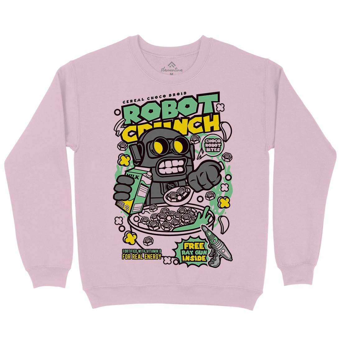 Robot Crunch Kids Crew Neck Sweatshirt Food C634