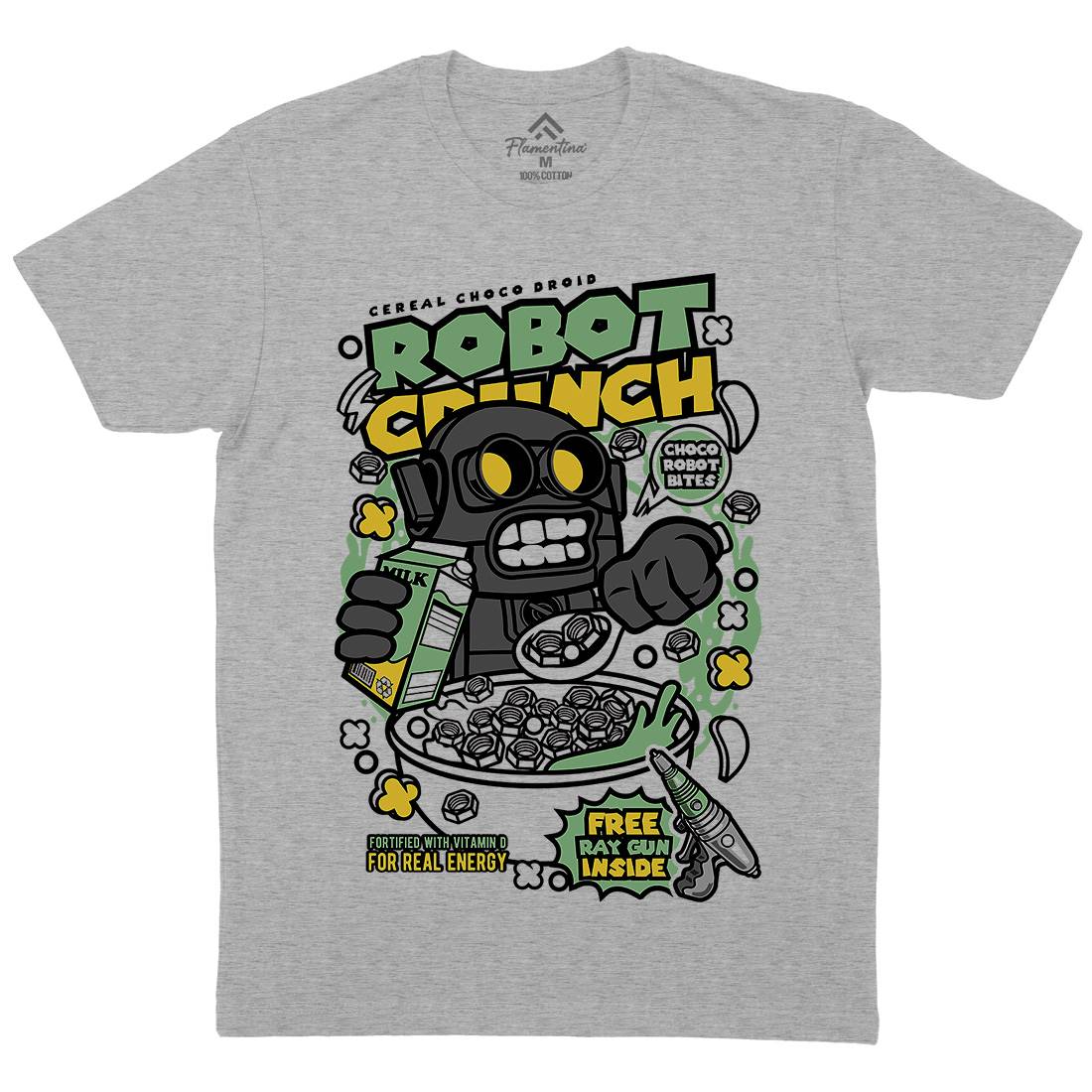 Robot Crunch Mens Crew Neck T-Shirt Food C634