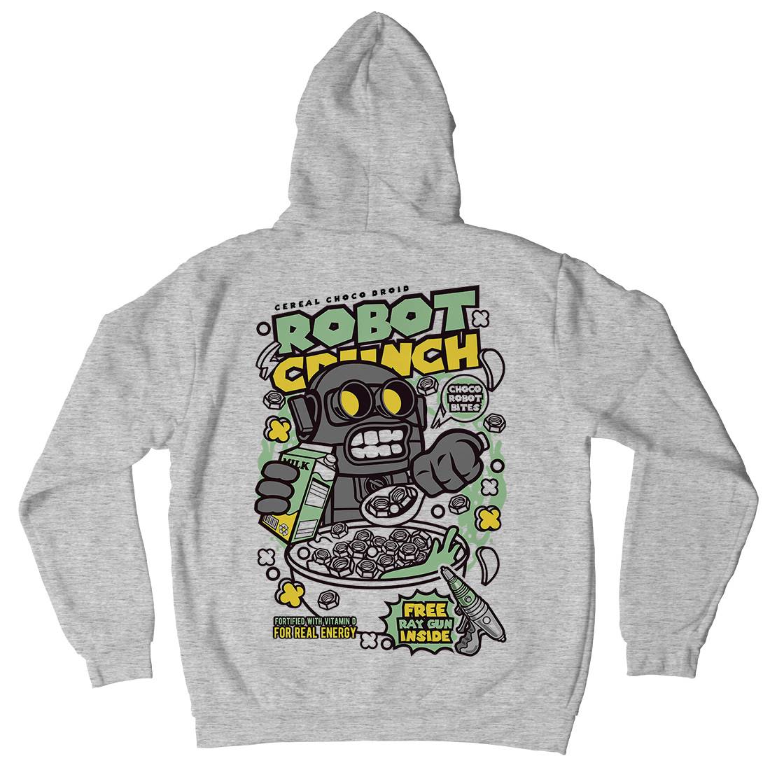 Robot Crunch Mens Hoodie With Pocket Food C634