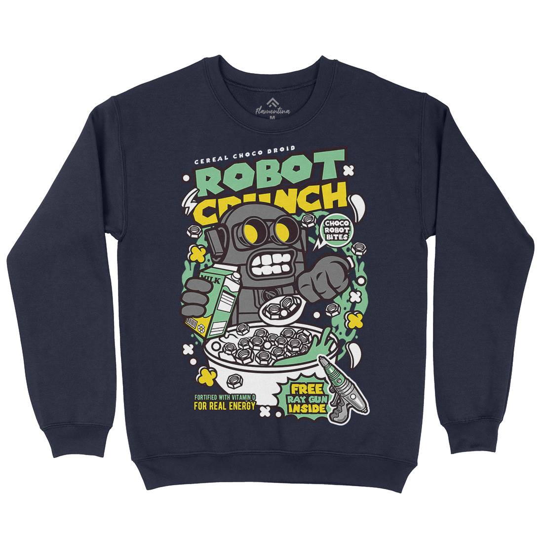 Robot Crunch Kids Crew Neck Sweatshirt Food C634