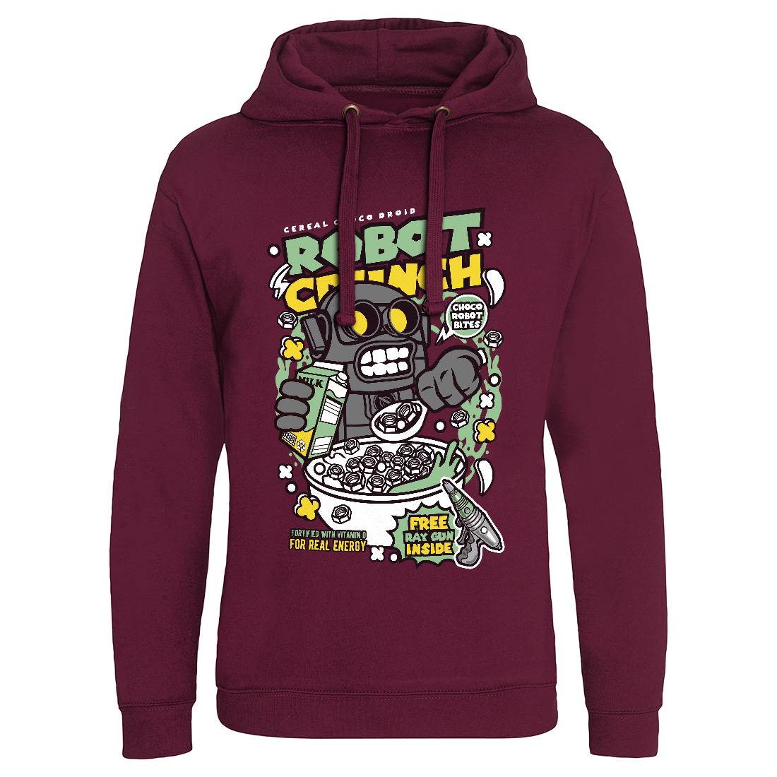 Robot Crunch Mens Hoodie Without Pocket Food C634