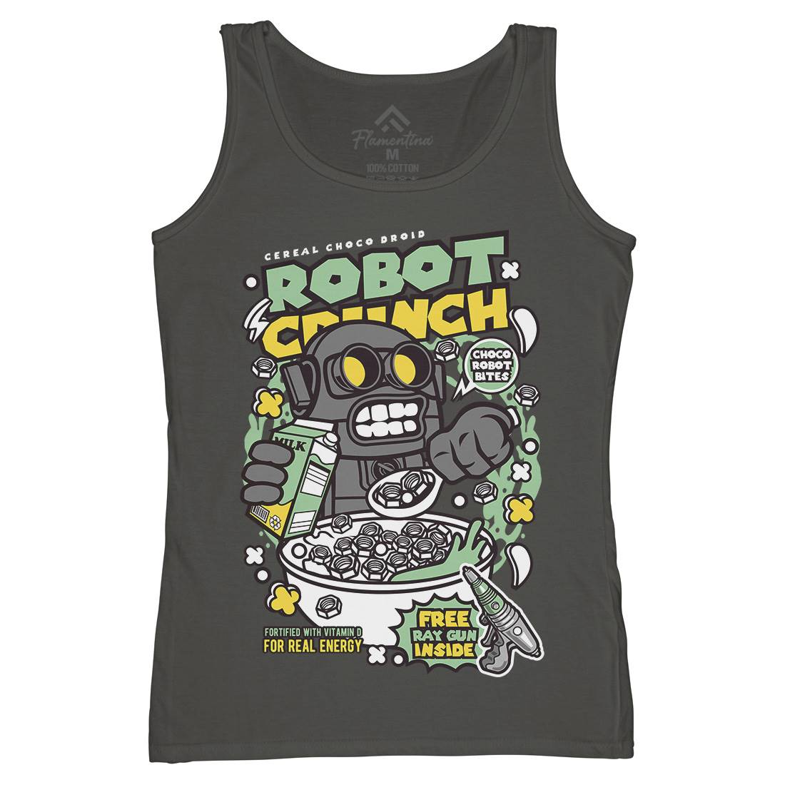 Robot Crunch Womens Organic Tank Top Vest Food C634
