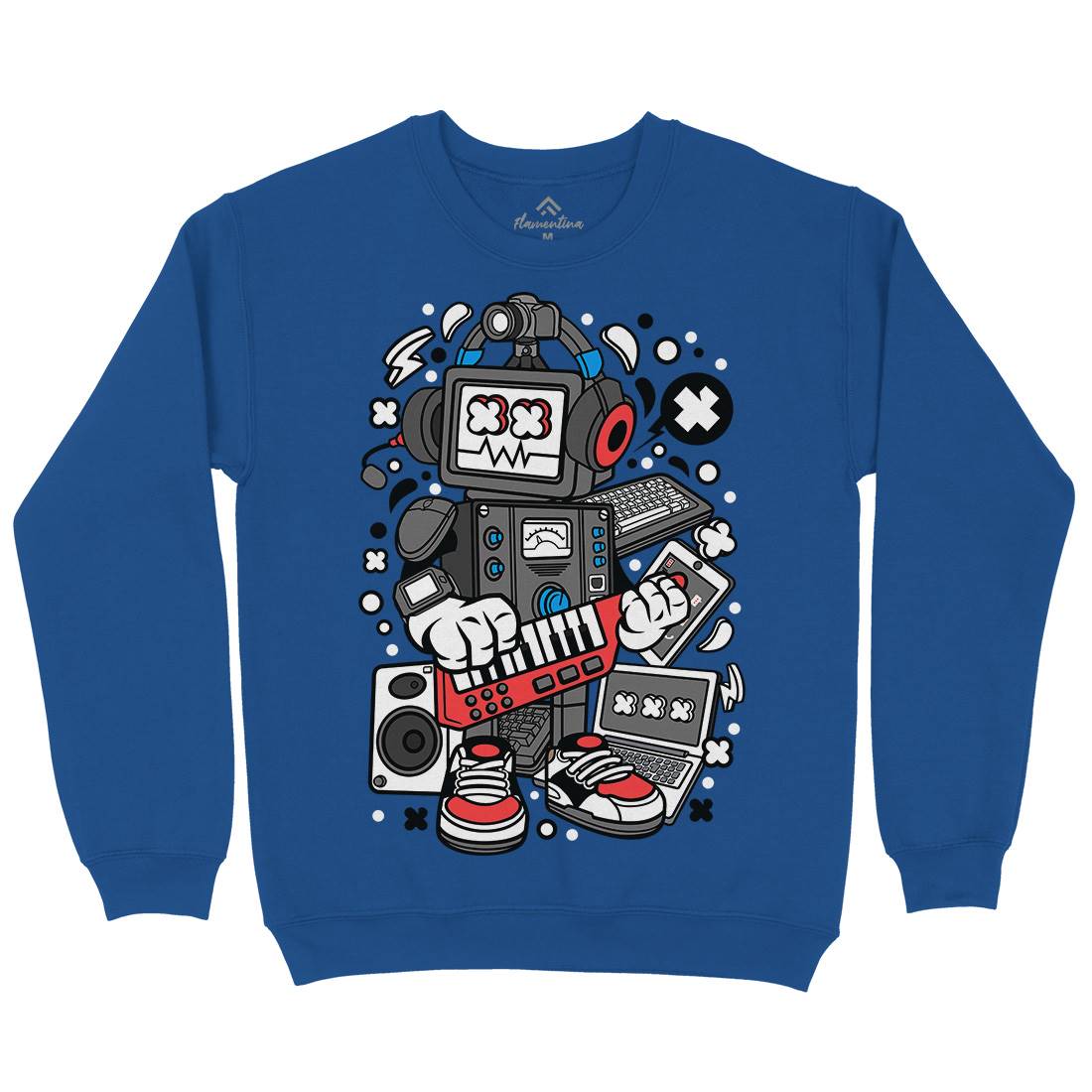 Robot Machine Mens Crew Neck Sweatshirt Music C635