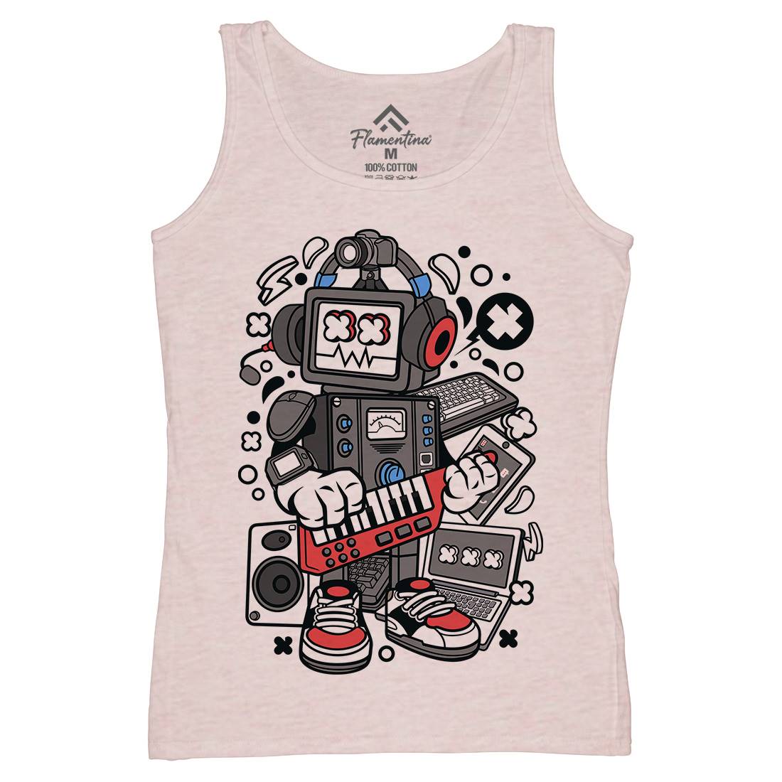 Robot Machine Womens Organic Tank Top Vest Music C635