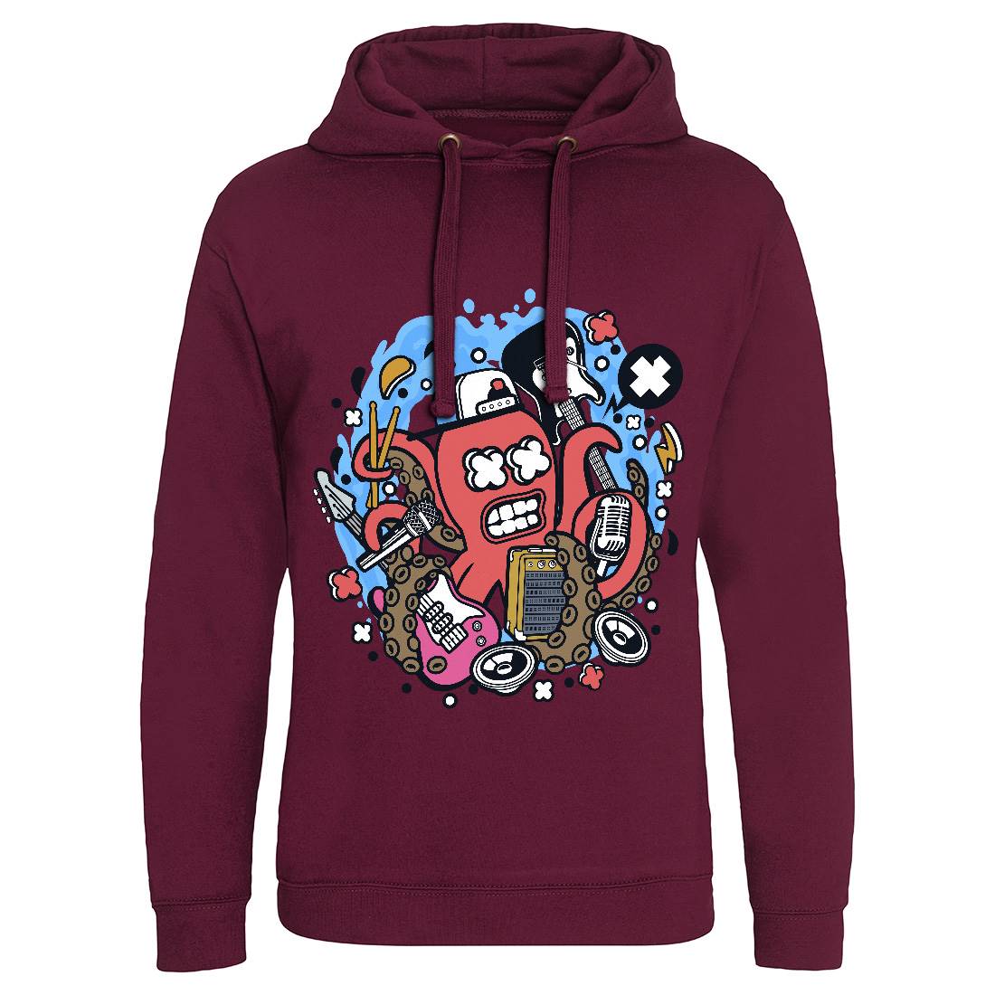 Rock Octopus Mens Hoodie Without Pocket Music C637