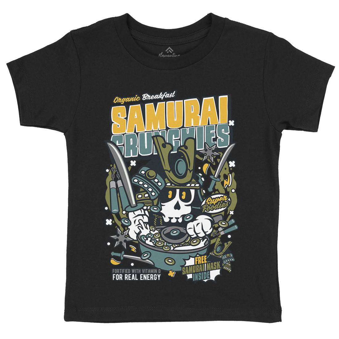 Samurai Crunches Kids Crew Neck T-Shirt Food C639