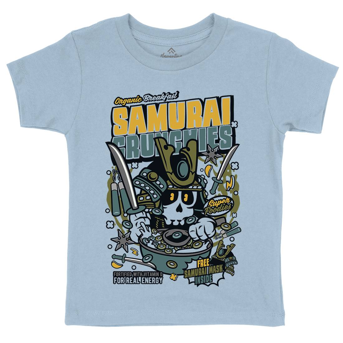 Samurai Crunches Kids Organic Crew Neck T-Shirt Food C639