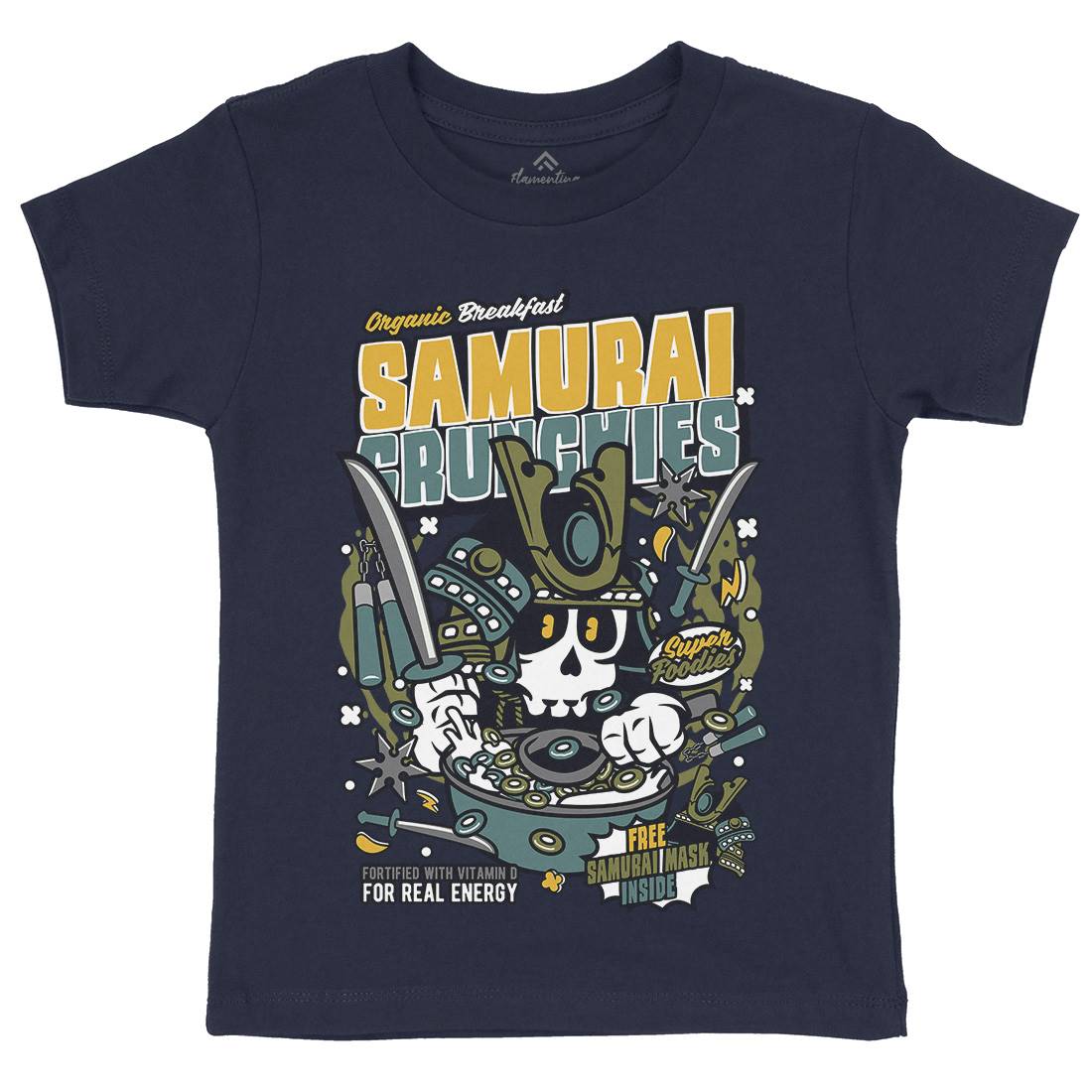 Samurai Crunches Kids Crew Neck T-Shirt Food C639