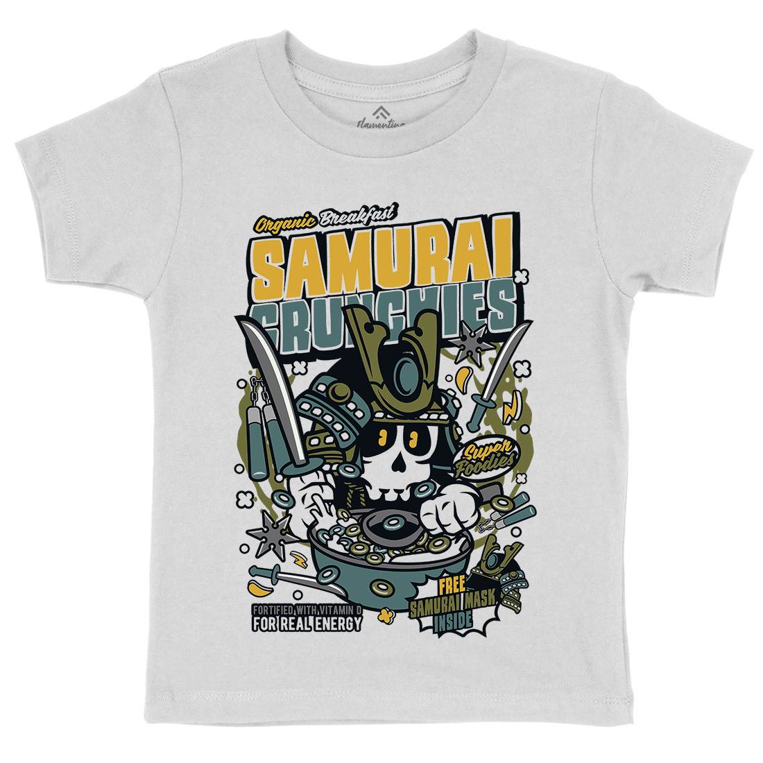 Samurai Crunches Kids Organic Crew Neck T-Shirt Food C639