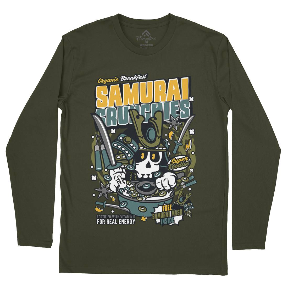 Samurai Crunches Mens Long Sleeve T-Shirt Food C639