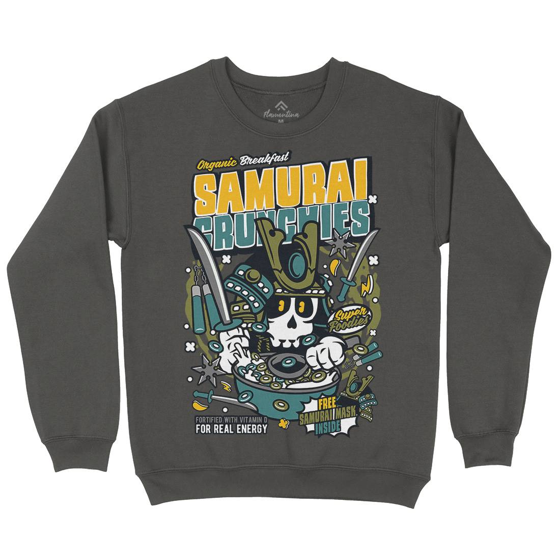 Samurai Crunches Kids Crew Neck Sweatshirt Food C639