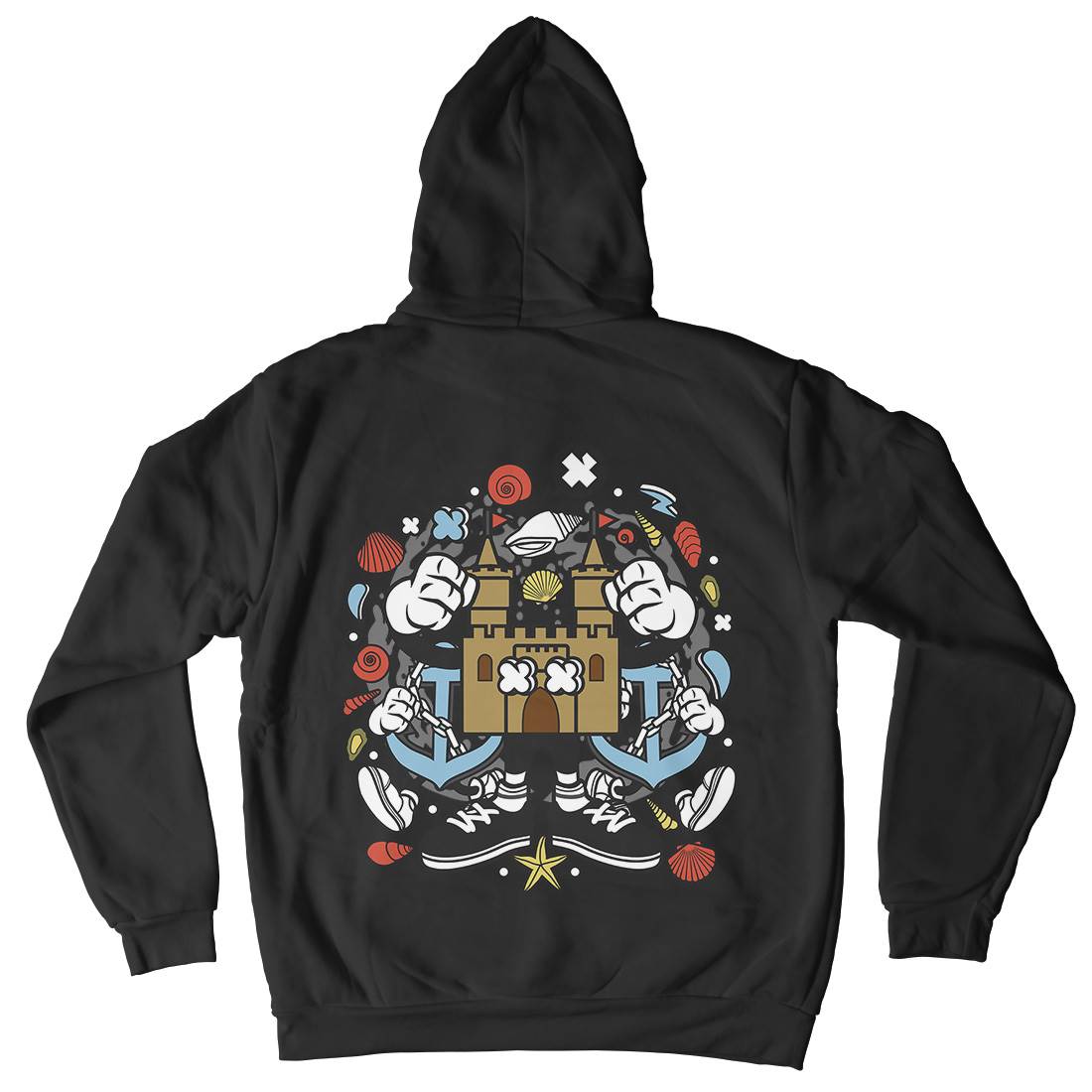 Sand Castle Mens Hoodie With Pocket Navy C640