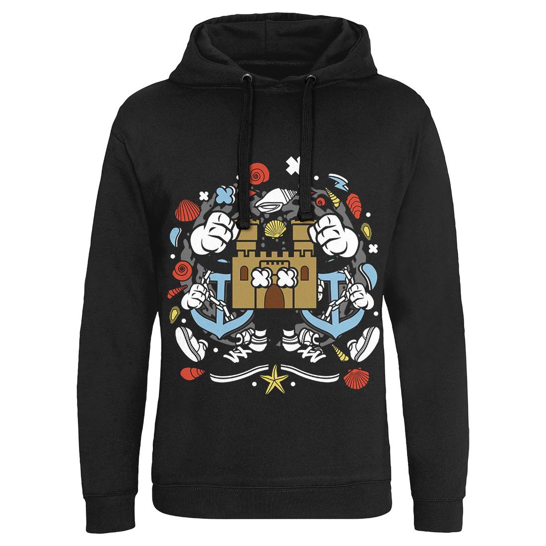Sand Castle Mens Hoodie Without Pocket Navy C640