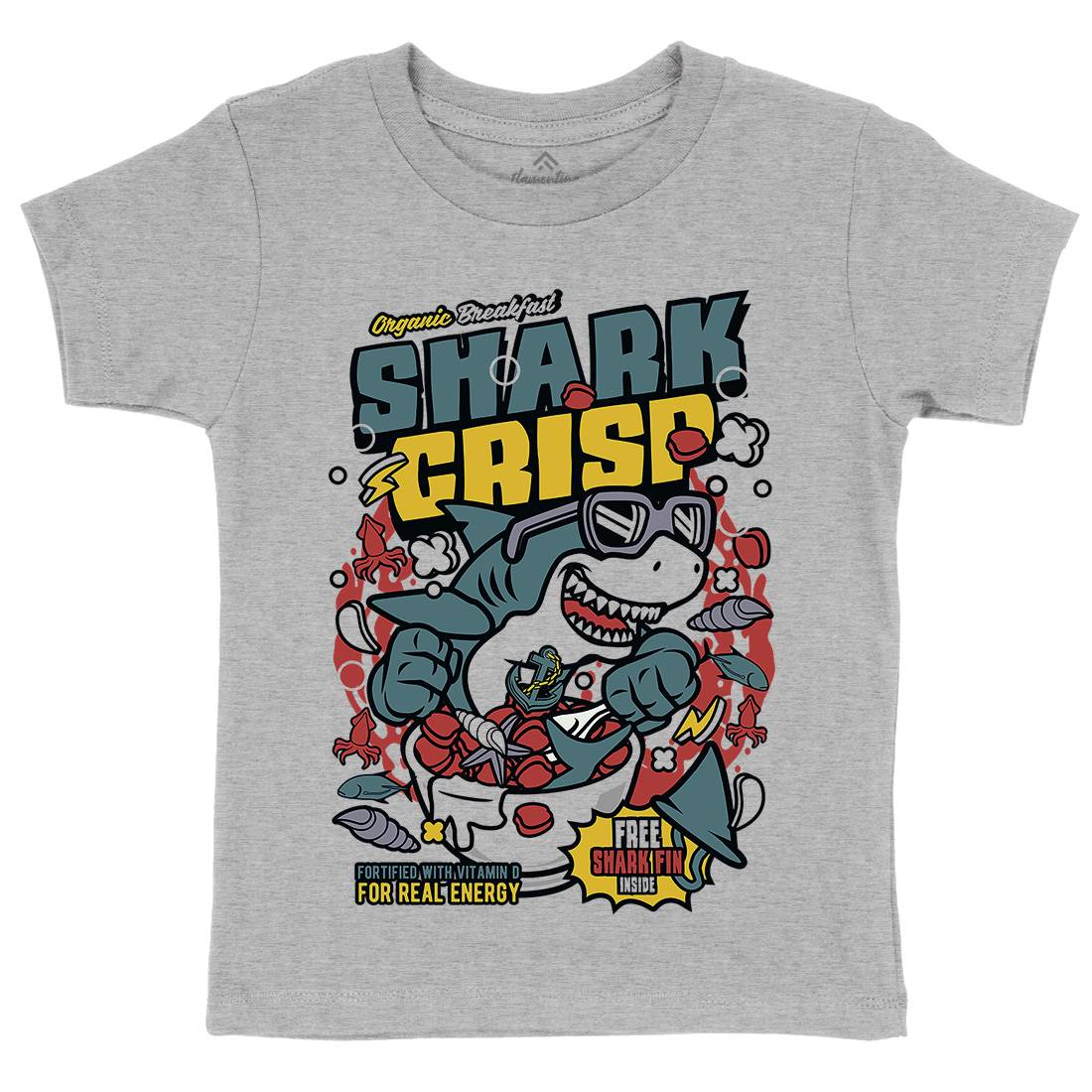 Shark Crisp Kids Organic Crew Neck T-Shirt Food C643