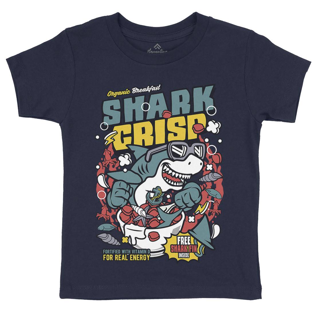 Shark Crisp Kids Organic Crew Neck T-Shirt Food C643