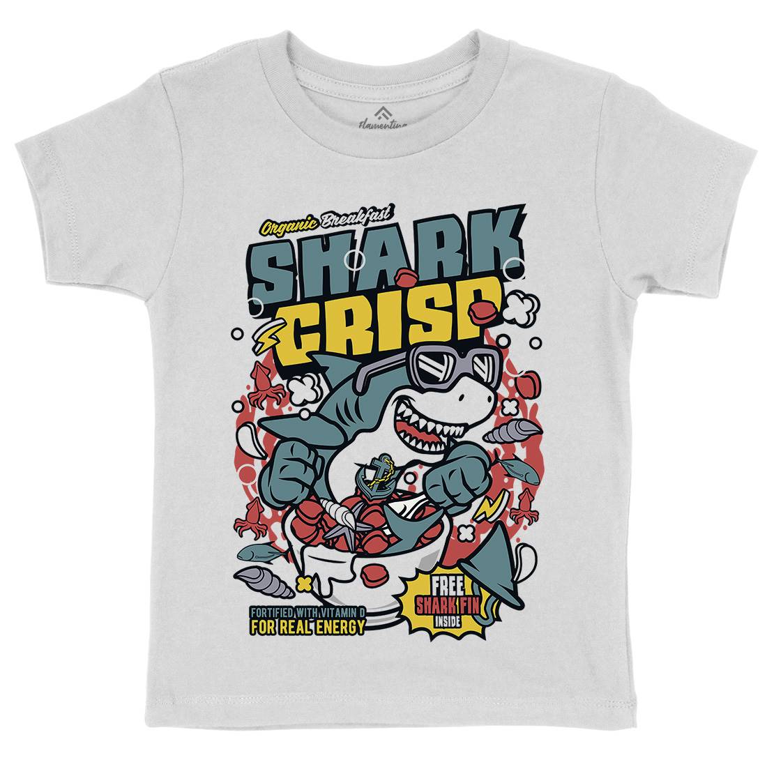Shark Crisp Kids Crew Neck T-Shirt Food C643
