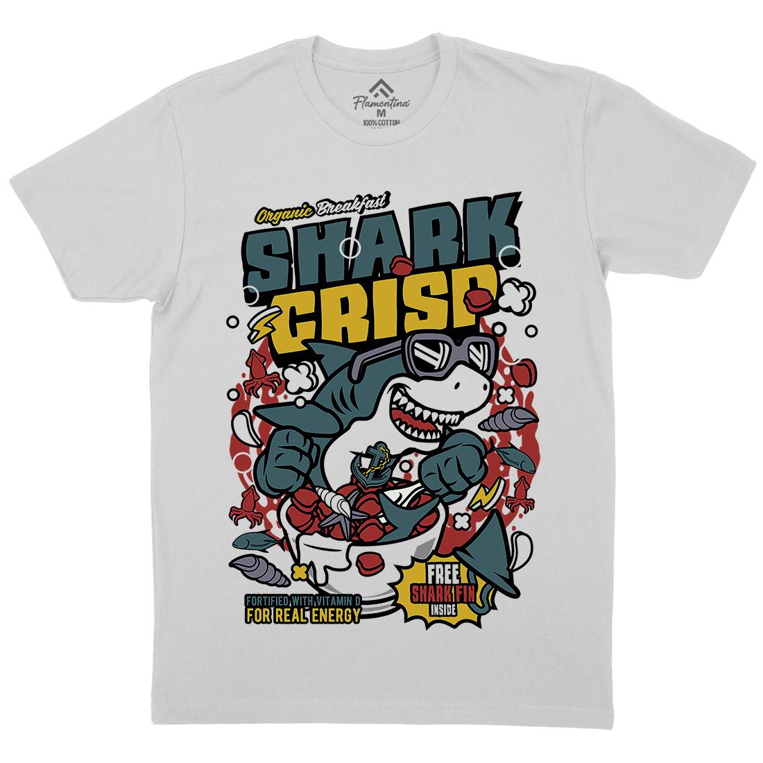 Shark Crisp Mens Crew Neck T-Shirt Food C643