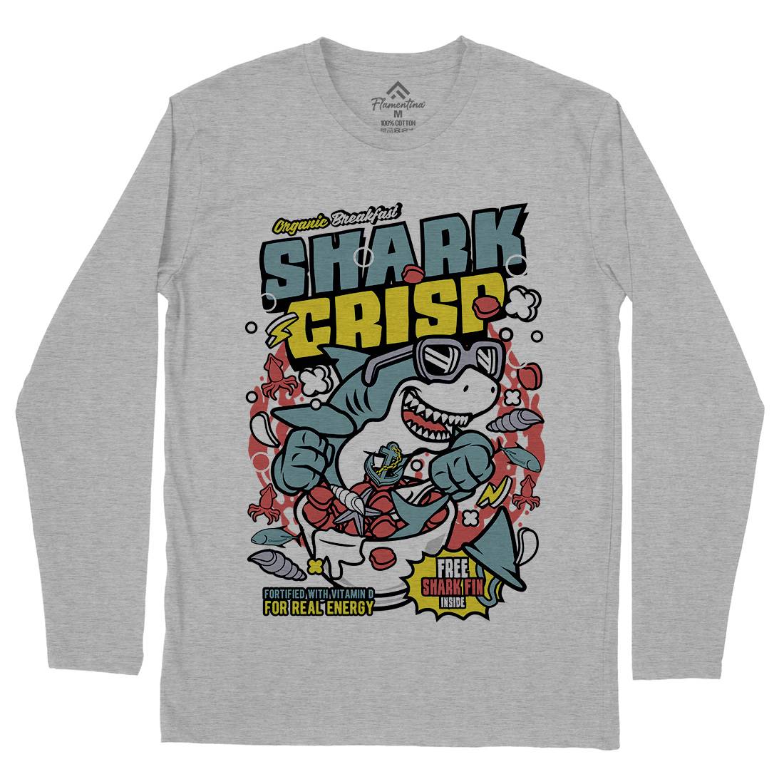 Shark Crisp Mens Long Sleeve T-Shirt Food C643