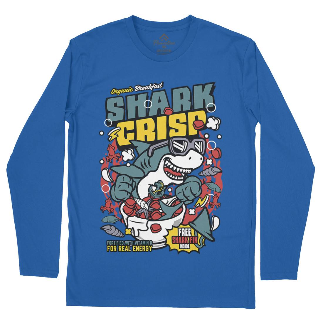Shark Crisp Mens Long Sleeve T-Shirt Food C643
