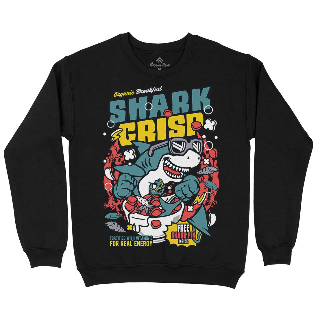 Shark Crisp Mens Crew Neck Sweatshirt Food C643