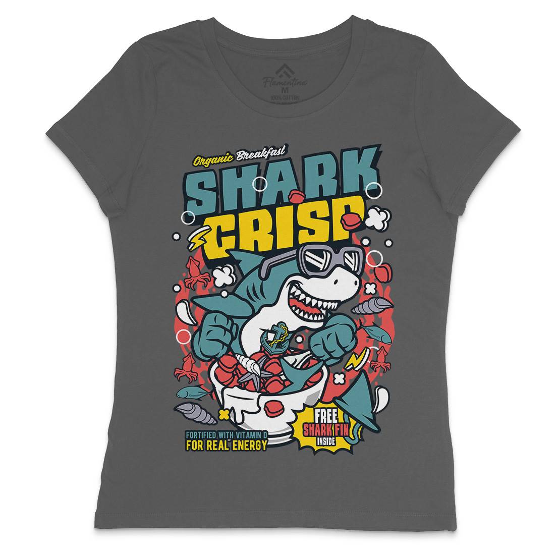 Shark Crisp Womens Crew Neck T-Shirt Food C643