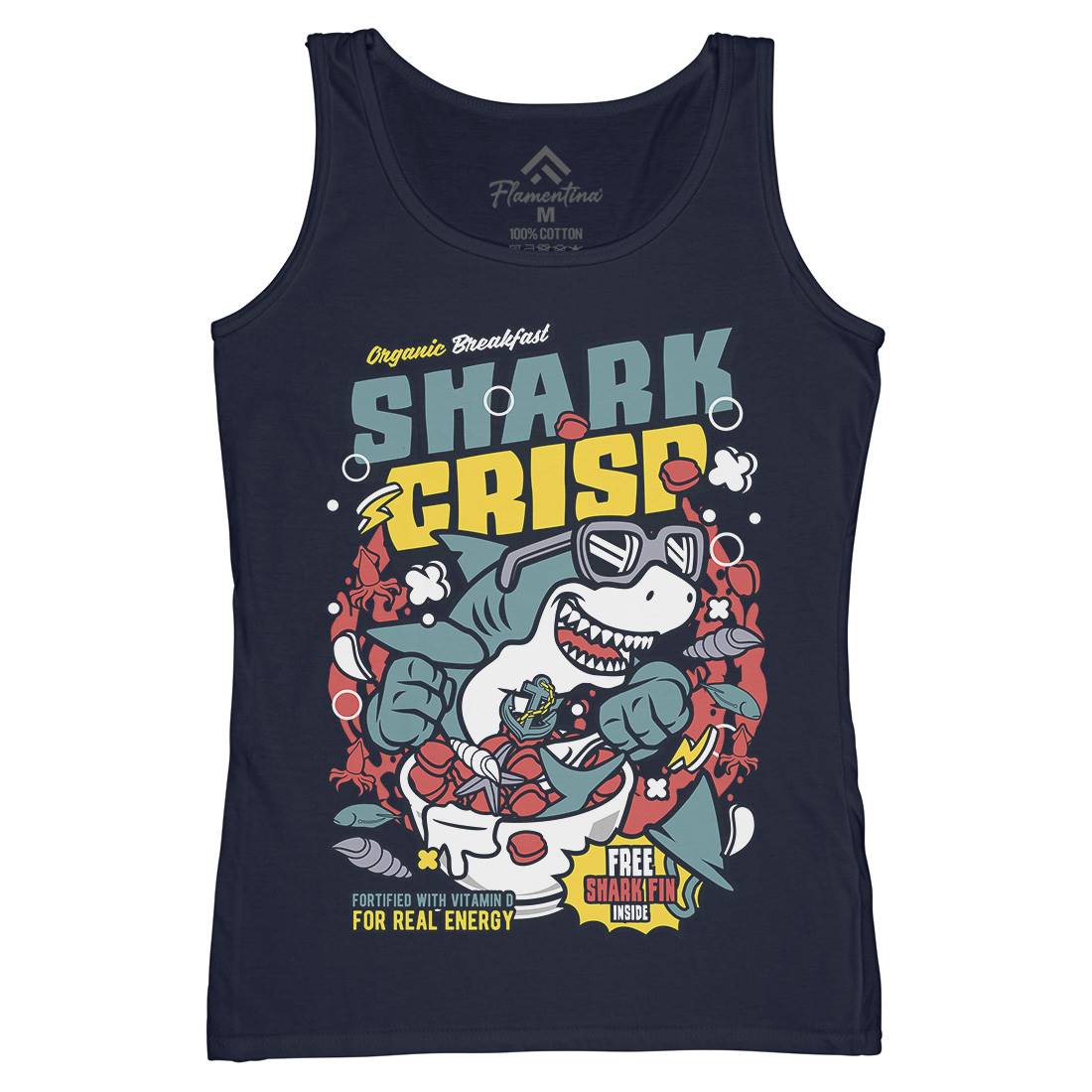 Shark Crisp Womens Organic Tank Top Vest Food C643