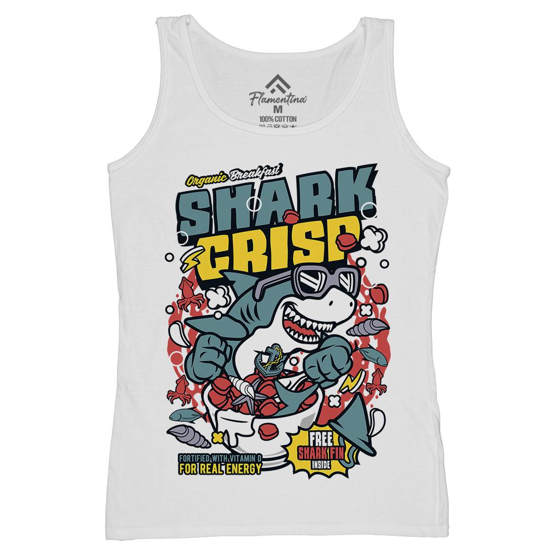 Shark Crisp Womens Organic Tank Top Vest Food C643