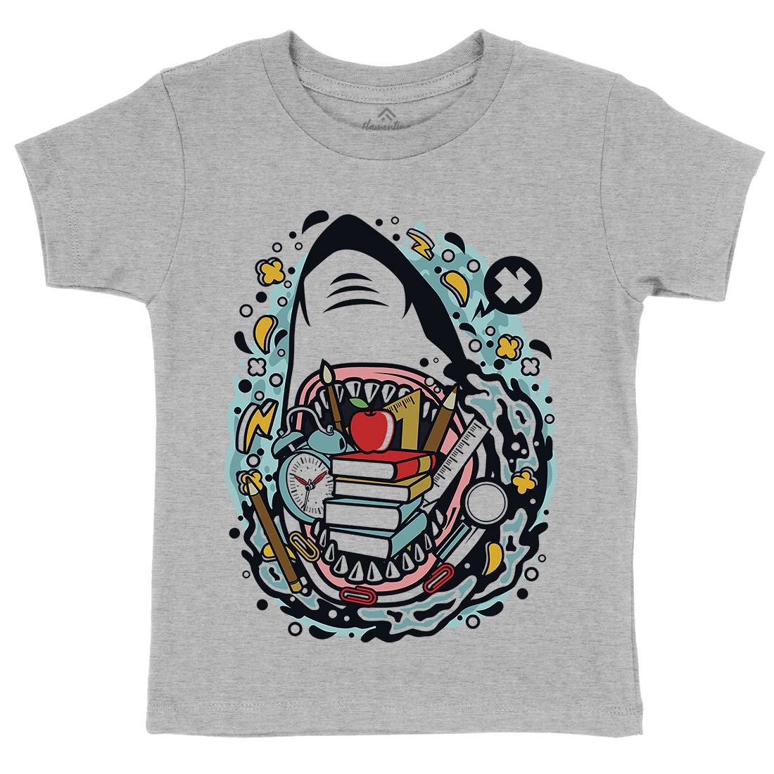 Shark School Kids Crew Neck T-Shirt Work C647