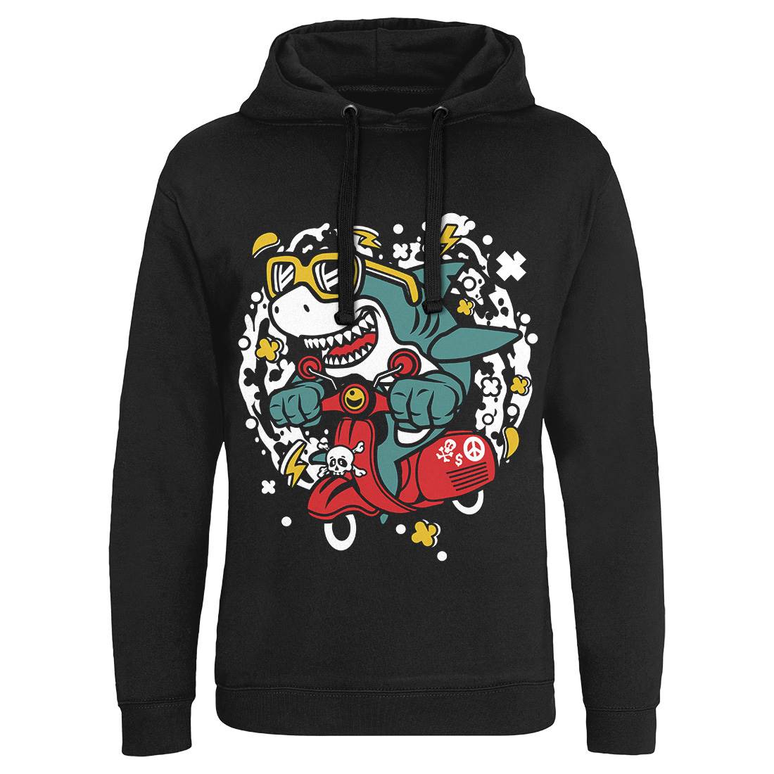 Shark Scooter Mens Hoodie Without Pocket Motorcycles C648